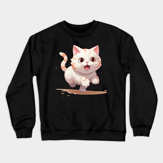 Zoomies Cat Crewneck Sweatshirt by Nightarcade